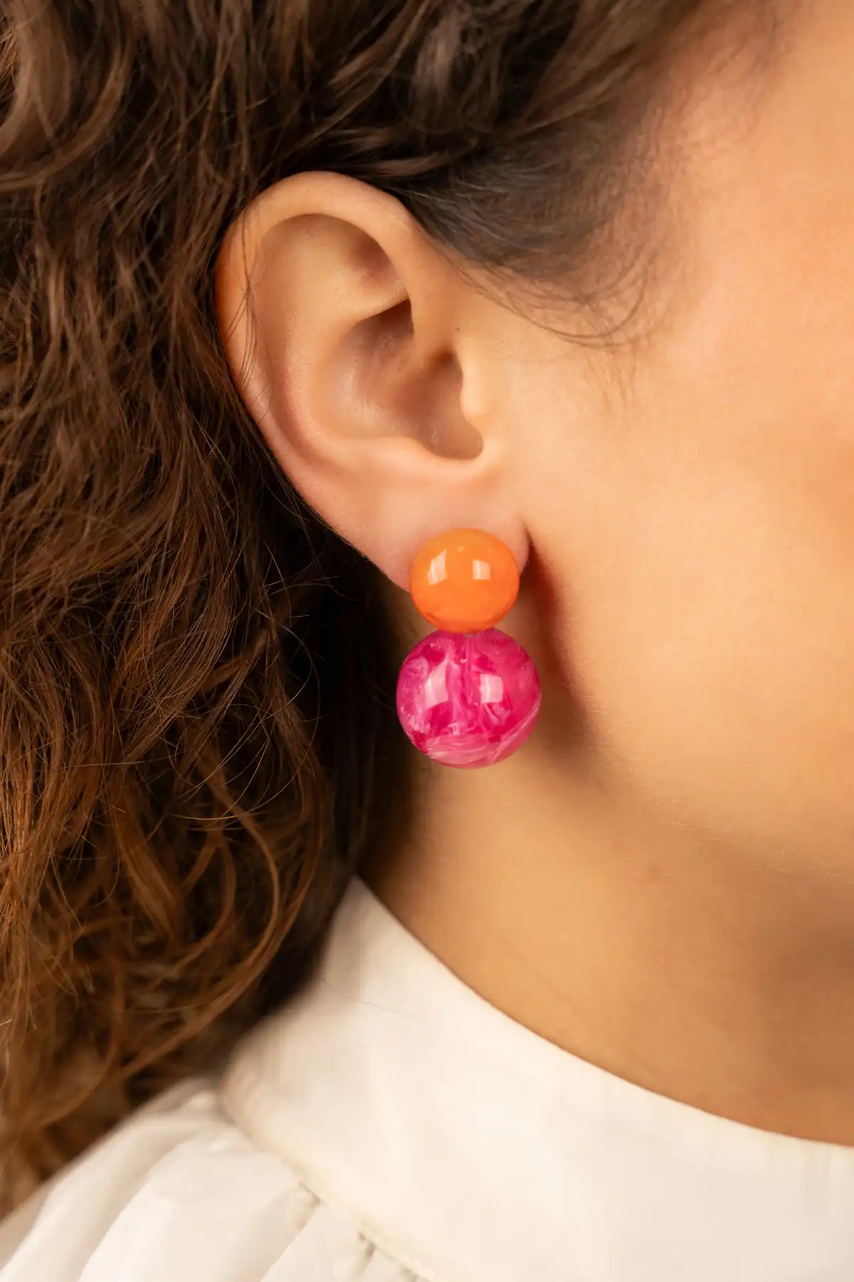 Orange fuchsia earrings double roundlott-theme.productDescriptionPage.SEO.byTheBrand