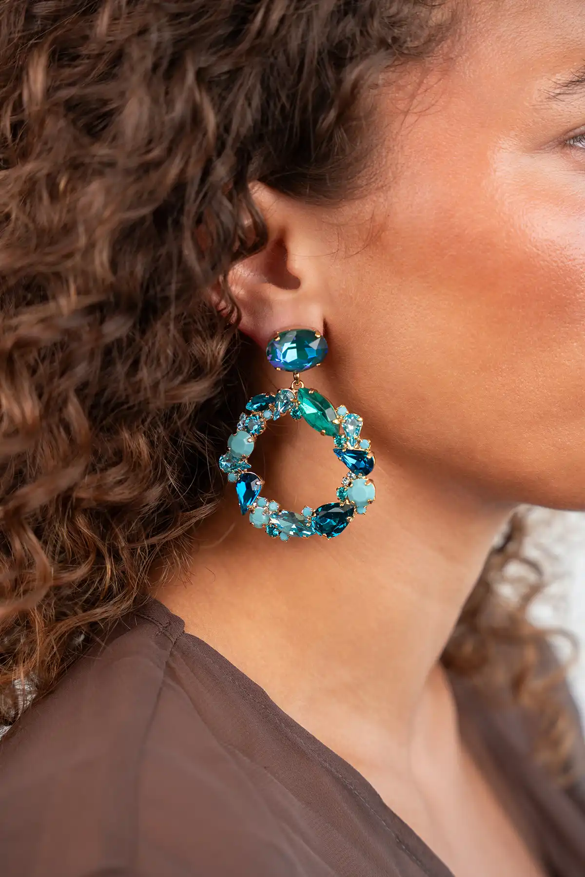 Blauwe Oorbellen Sacha Hoop M