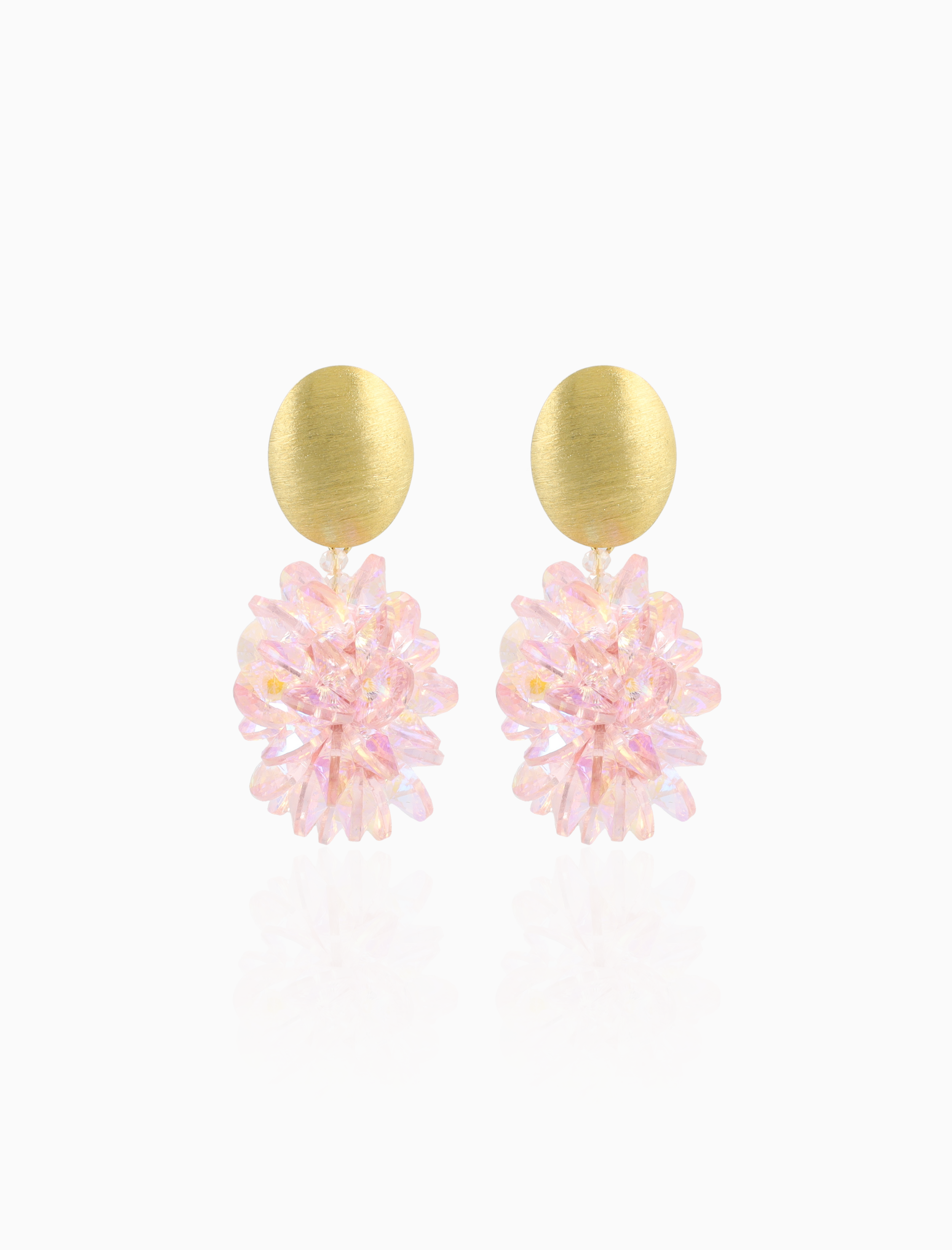 Pink Holo Oorbellen Sam Crystal Sequins