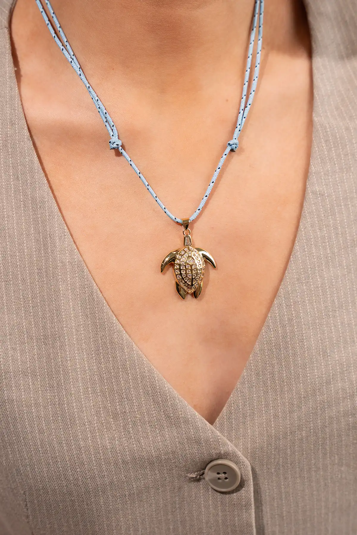 Ketting Schildpad Shine Bright - Blauw 