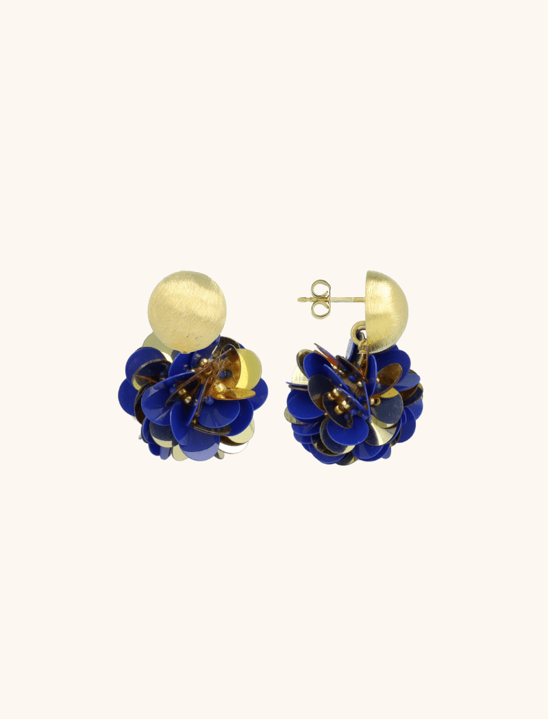 Blue Gold Colored Earrings Sequin Globe S Butterfly