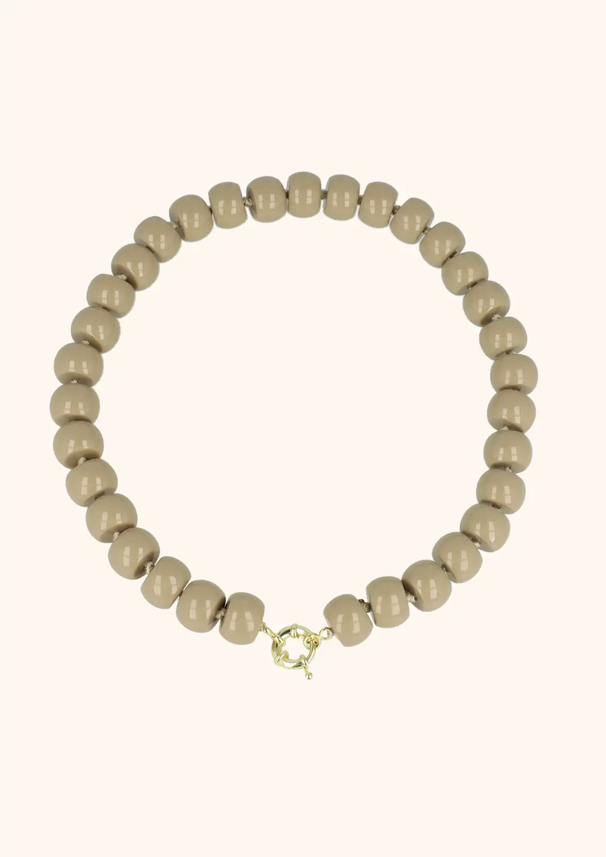 Beige Ketting met Rondel Steentjes