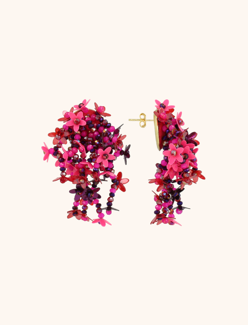Fuchsia Oorbellen Lilly Flower Strings M