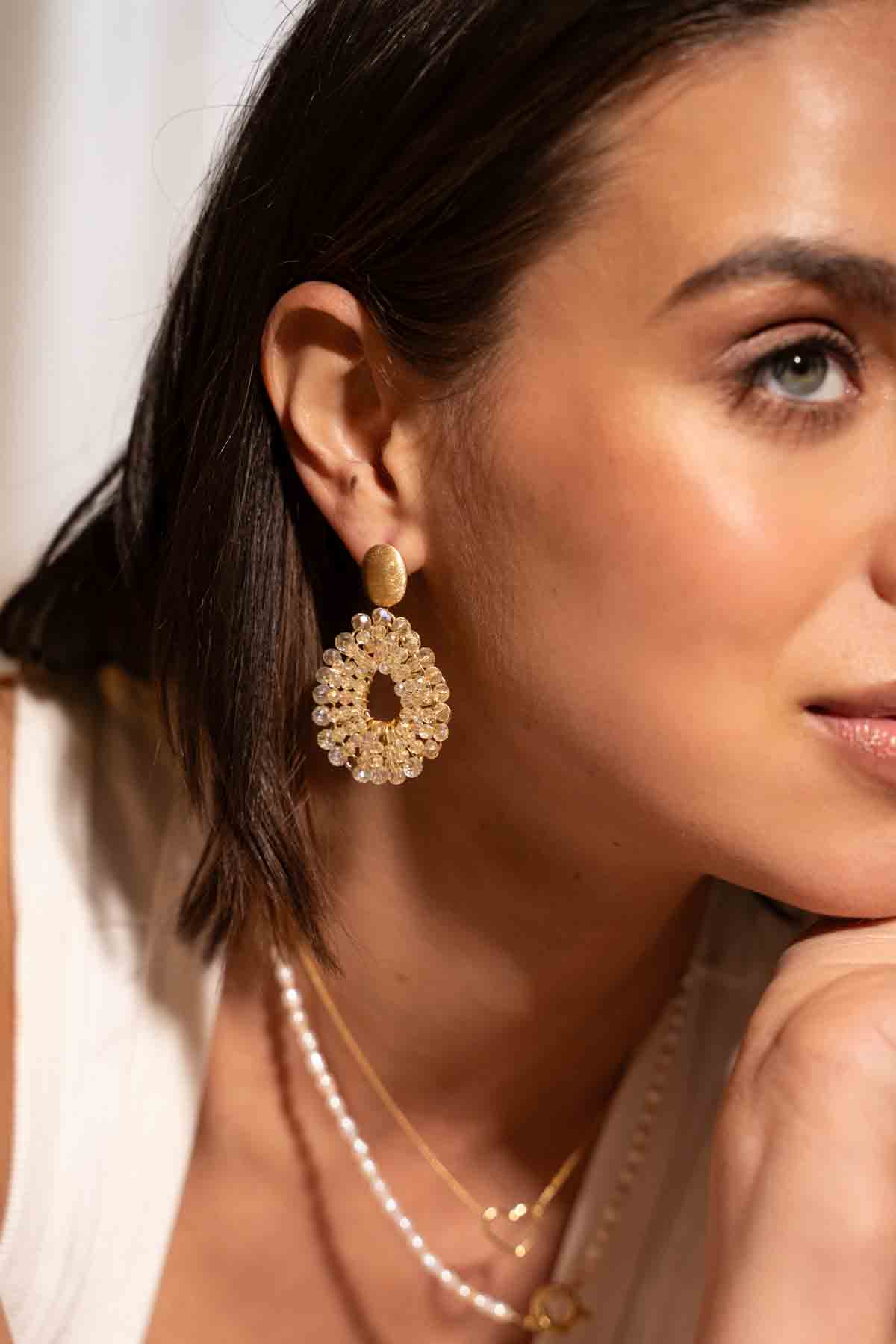 Ivory Earrings Babs Open Droplet S