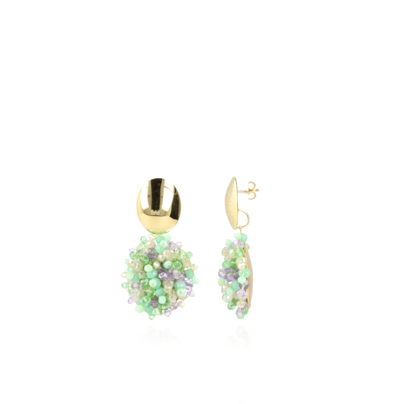 Mixed turquoise oorbellen Jazz Ovaal S