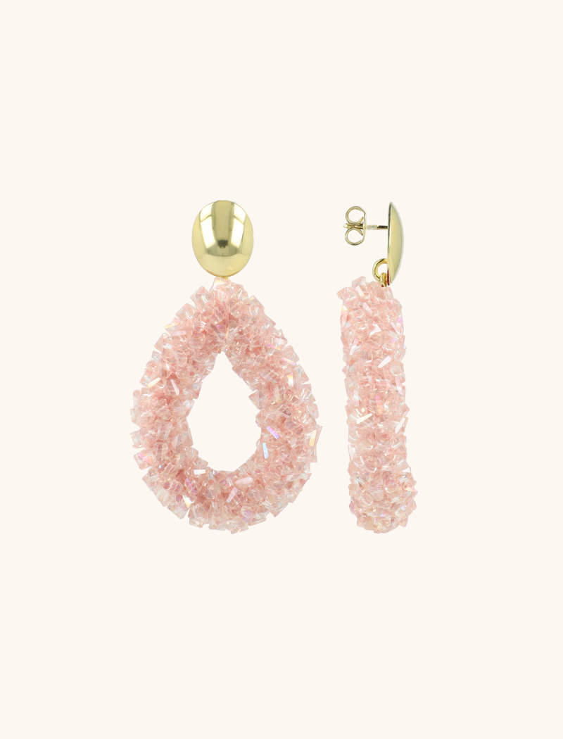 Pink Earrings Marieke Drop L Raw