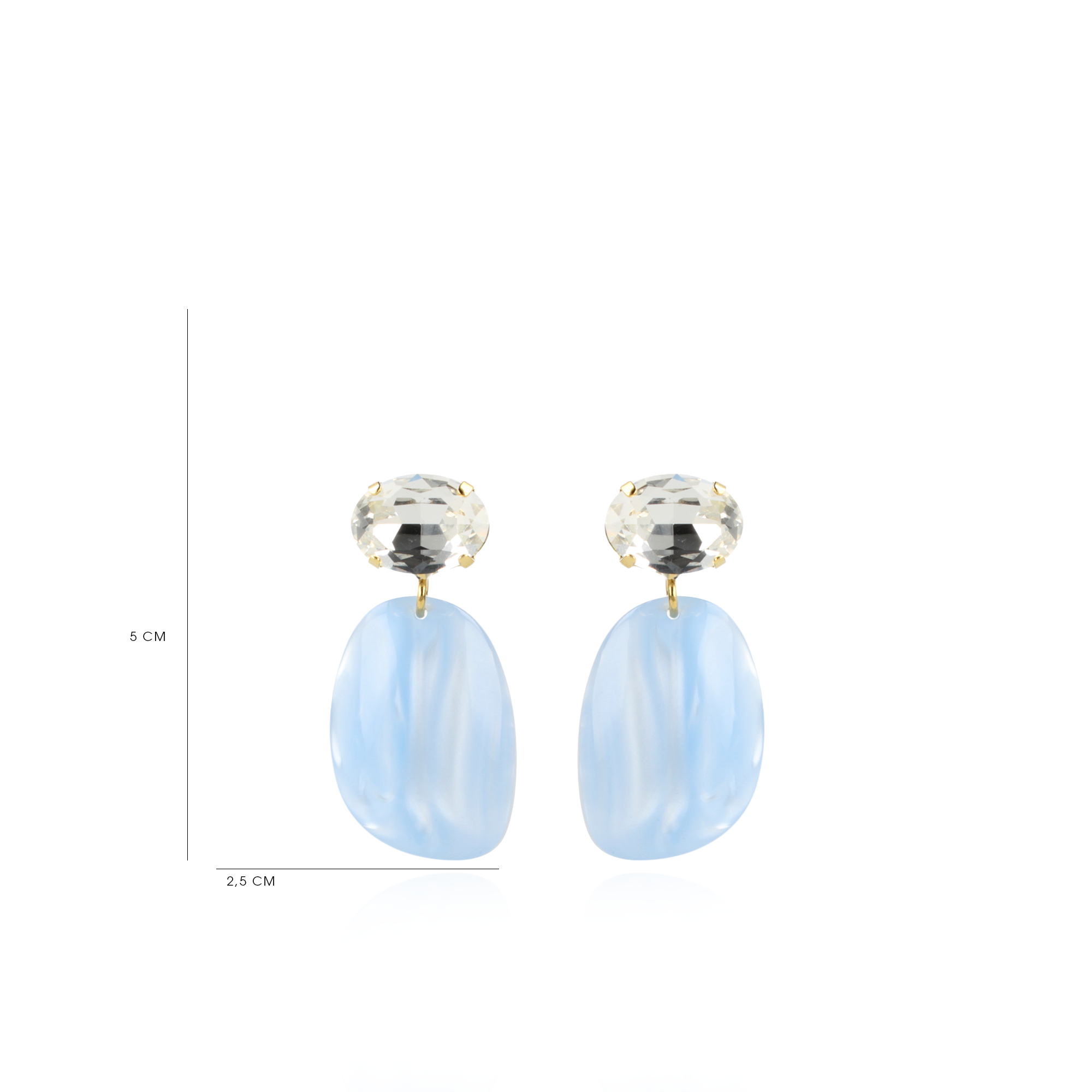 Azure Earrings Asymmetrical Oval S Strasslott-theme.productDescriptionPage.SEO.byTheBrand