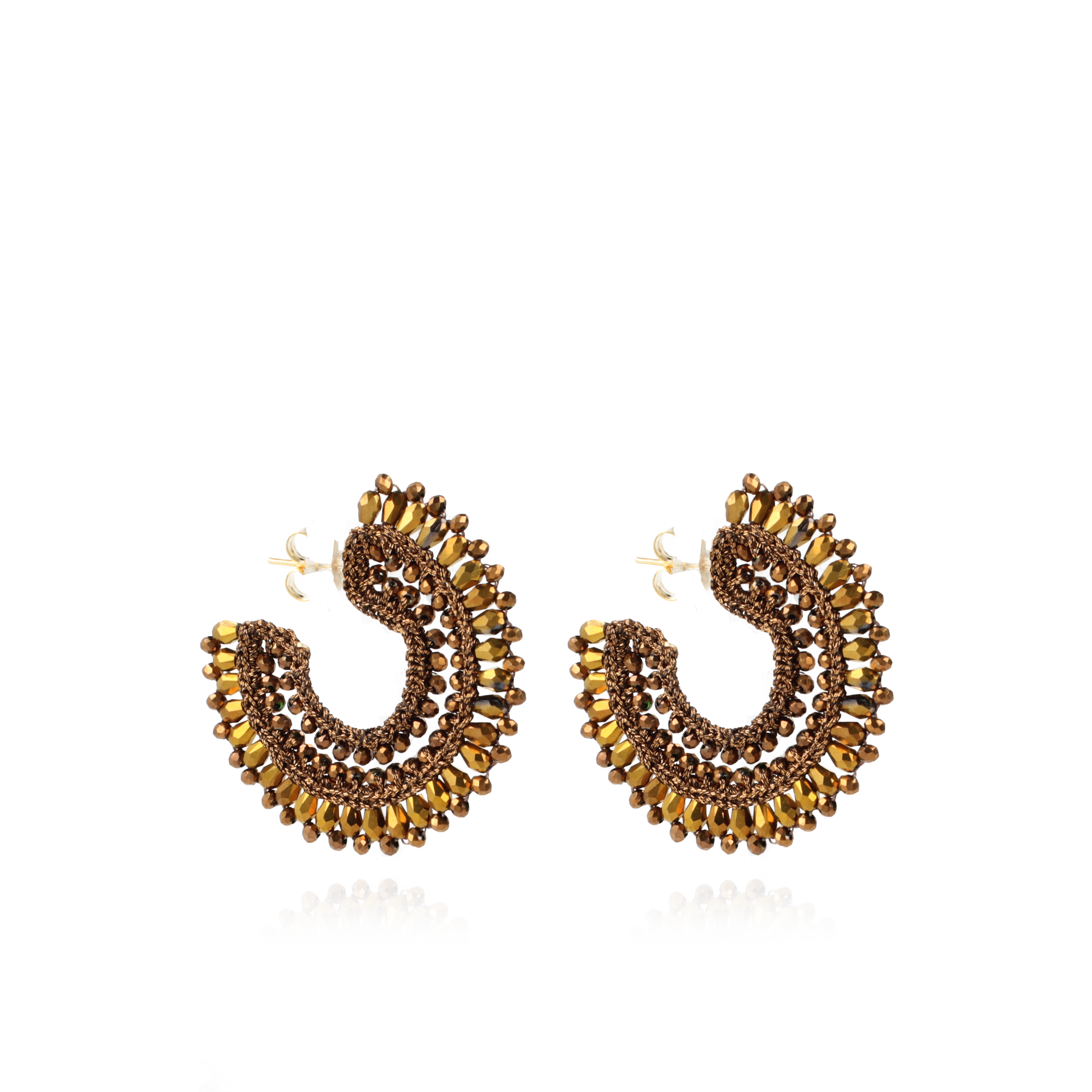 Copper Earrings Silk Creole M