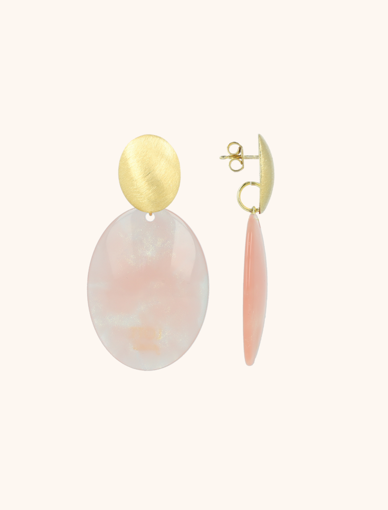 Gold Rose earrings Celia oval L