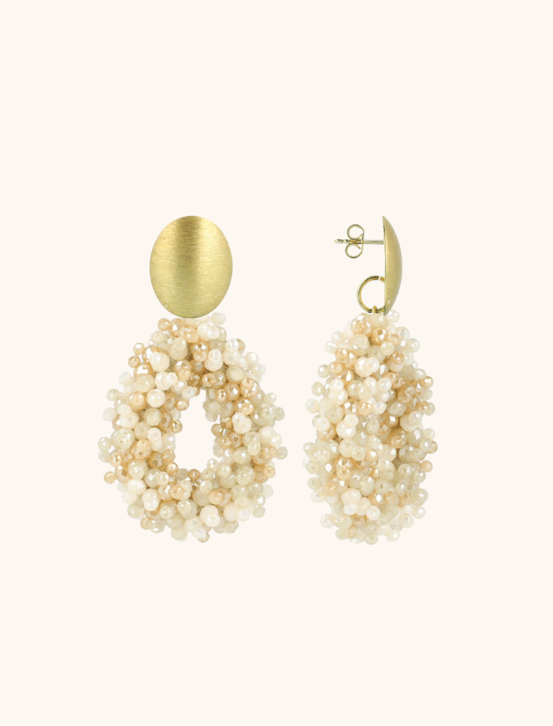 Mixed Beige Earrings Louise Drop L