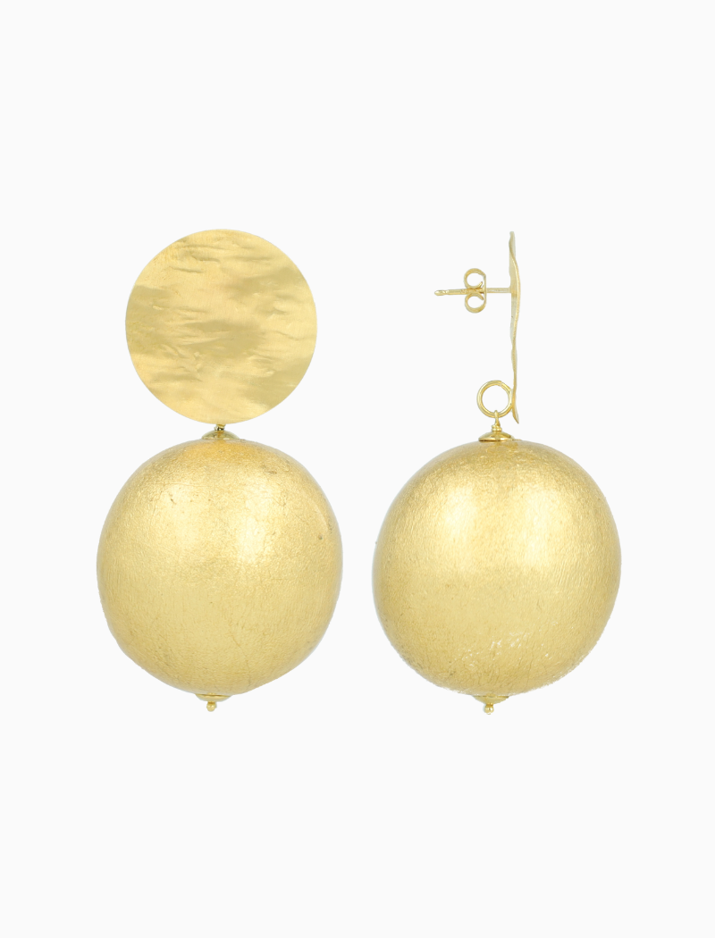 Goudkleurige Oorbellen Isa Earring Globe XL