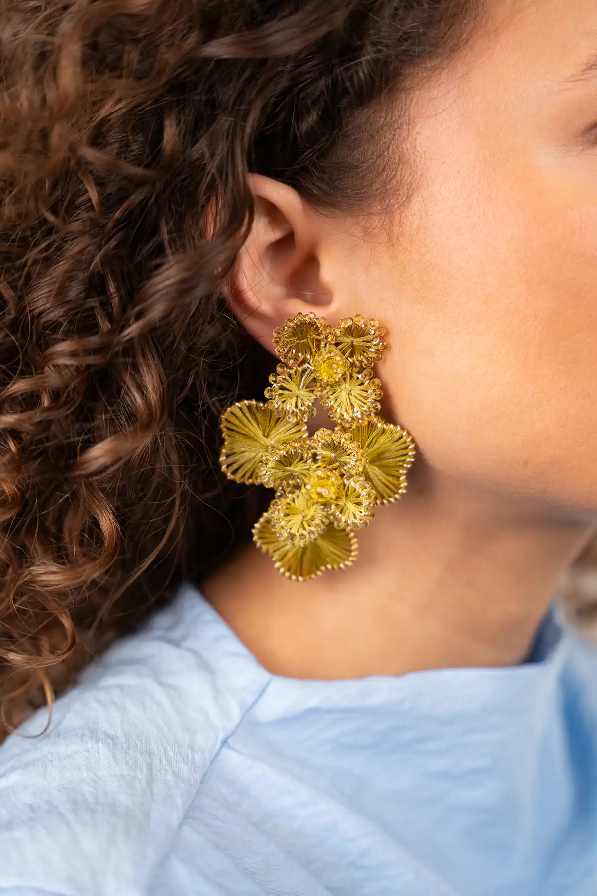 Groene Oorbellen Debby Double Flower L