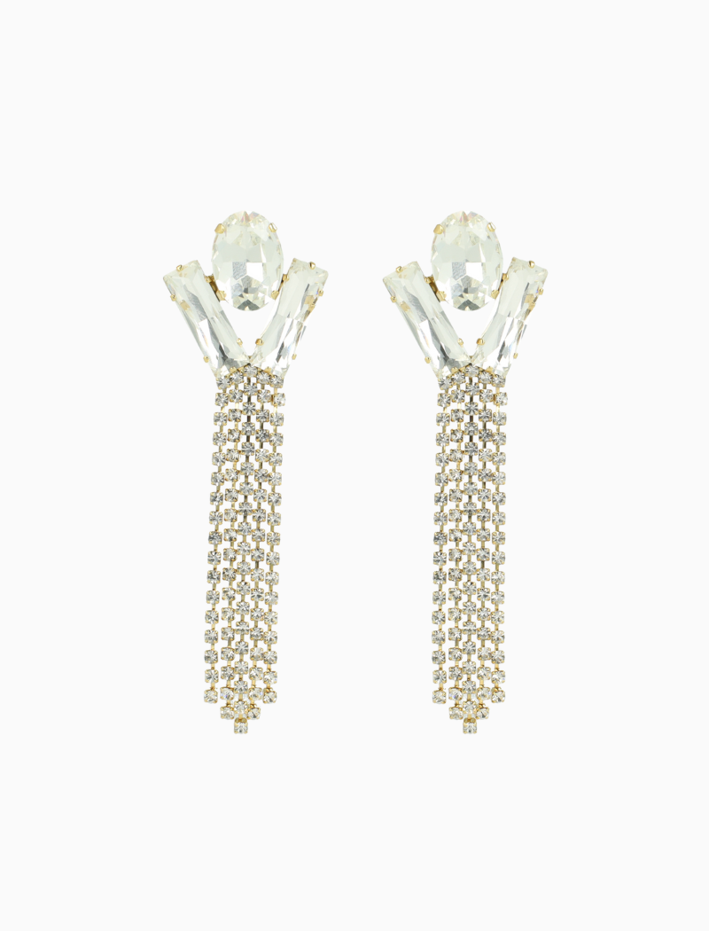 Maudi Oorbellen Ovaal Waterval Kristal