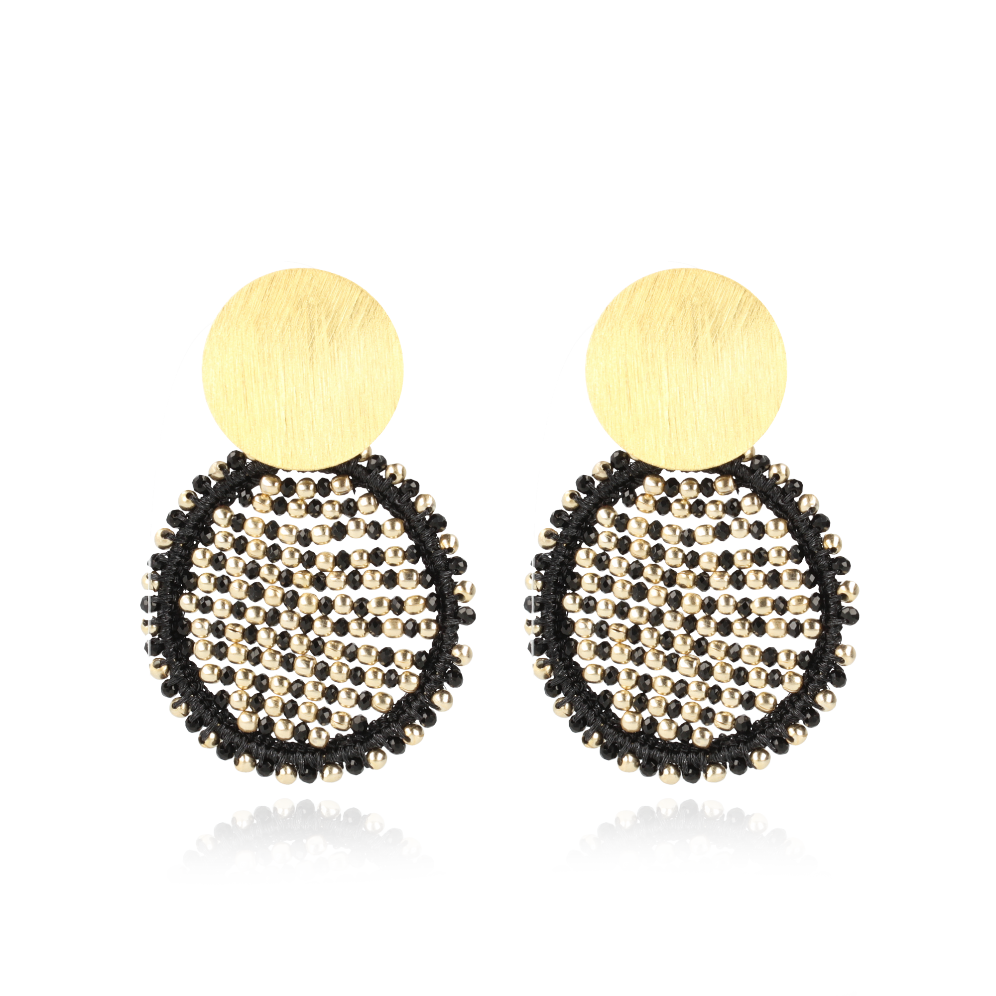 Zwart Gouden Oorbellen Isabella Circle Abacus Double Stones Llott-theme.productDescriptionPage.SEO.byTheBrand