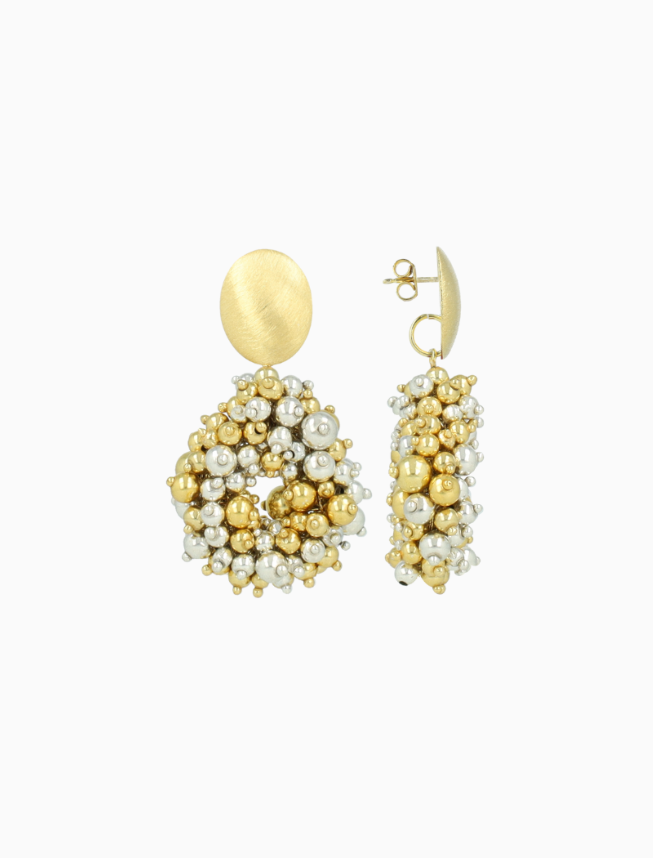 Goldfarbene Ohrringe Louise Irregular Double Stones Drop S