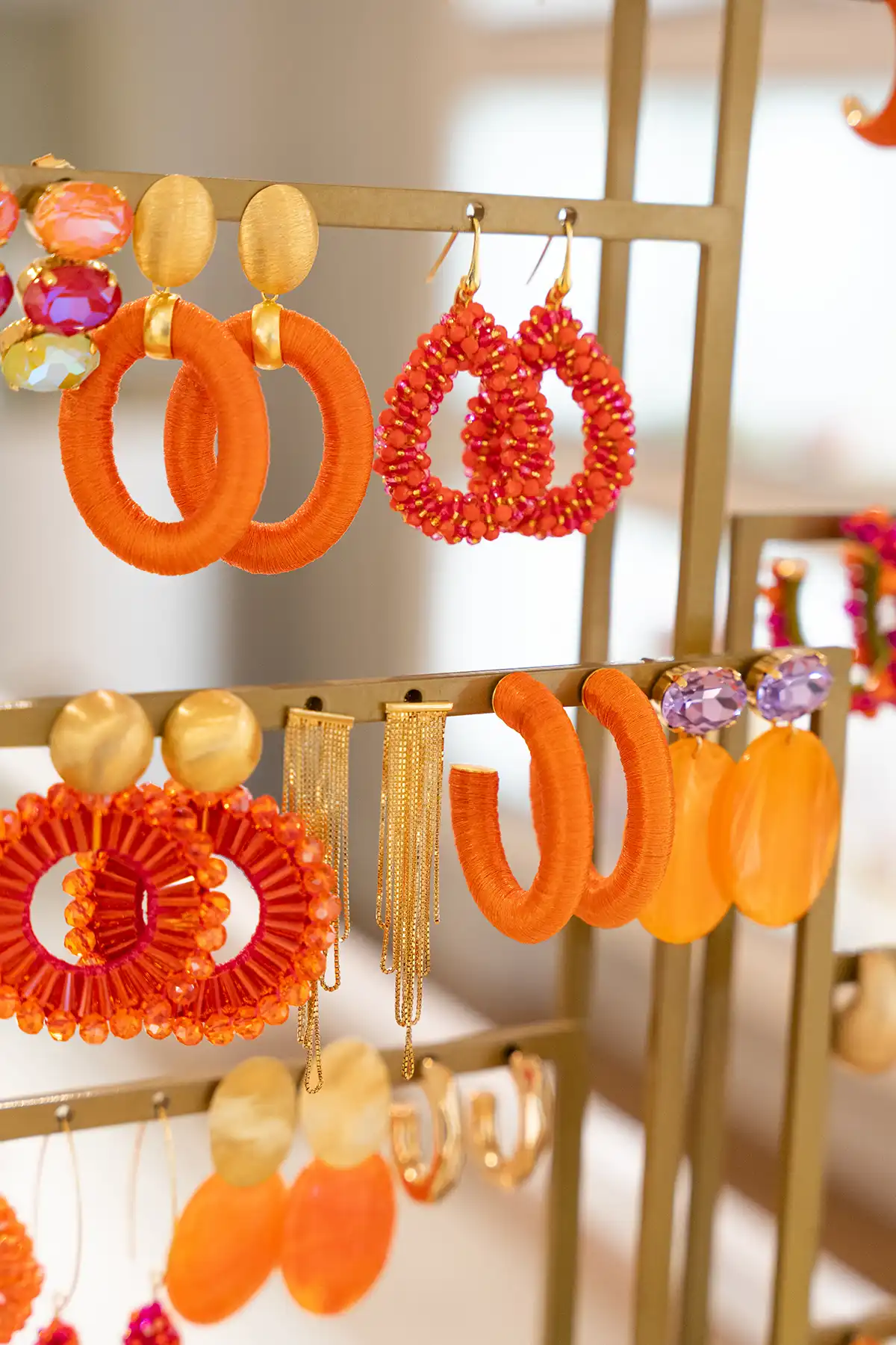 Oranje Oorbellen Amara Creool Ovaal L