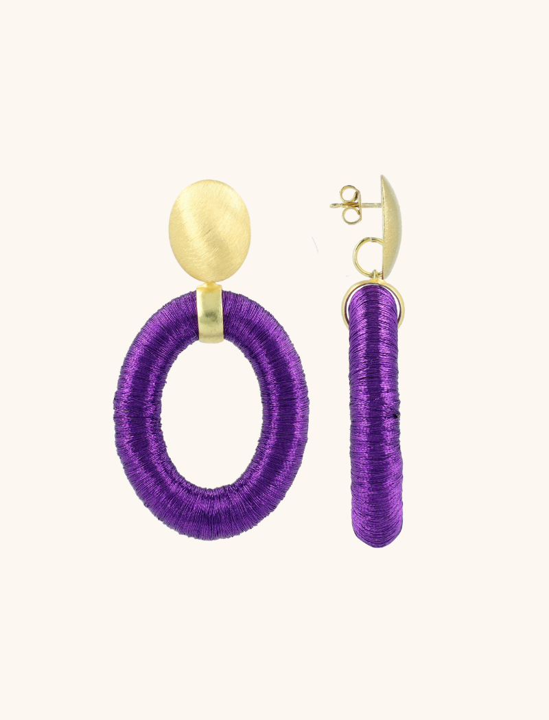 Purple Earrings Faye Oval L