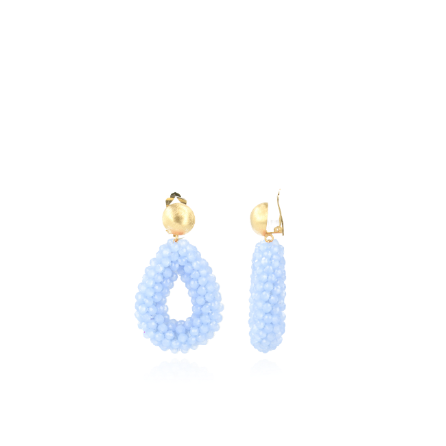 Baby Blue Earrings Clip Berry Drop S