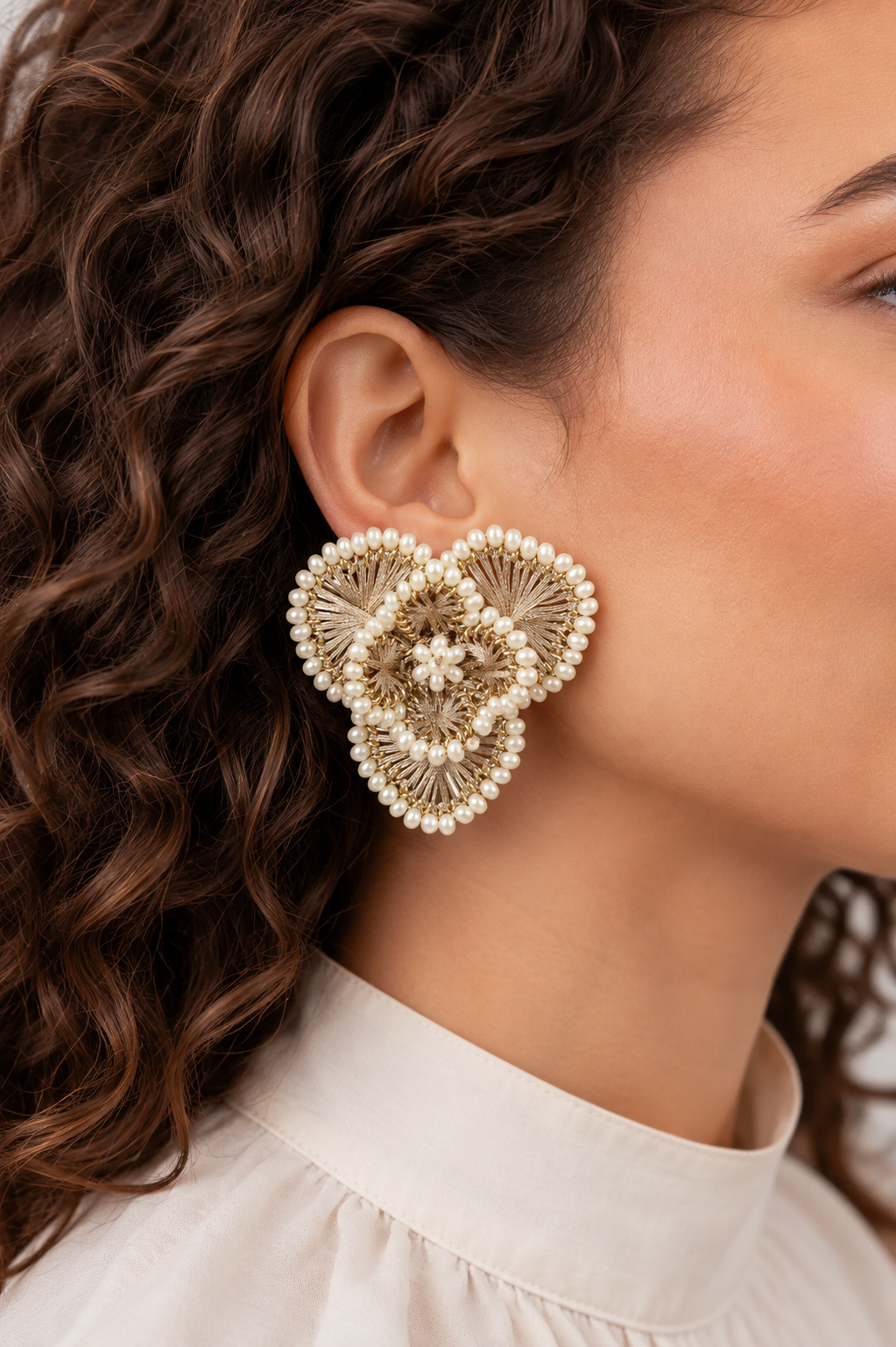 Champagne Earrings Flower Earring L Aster