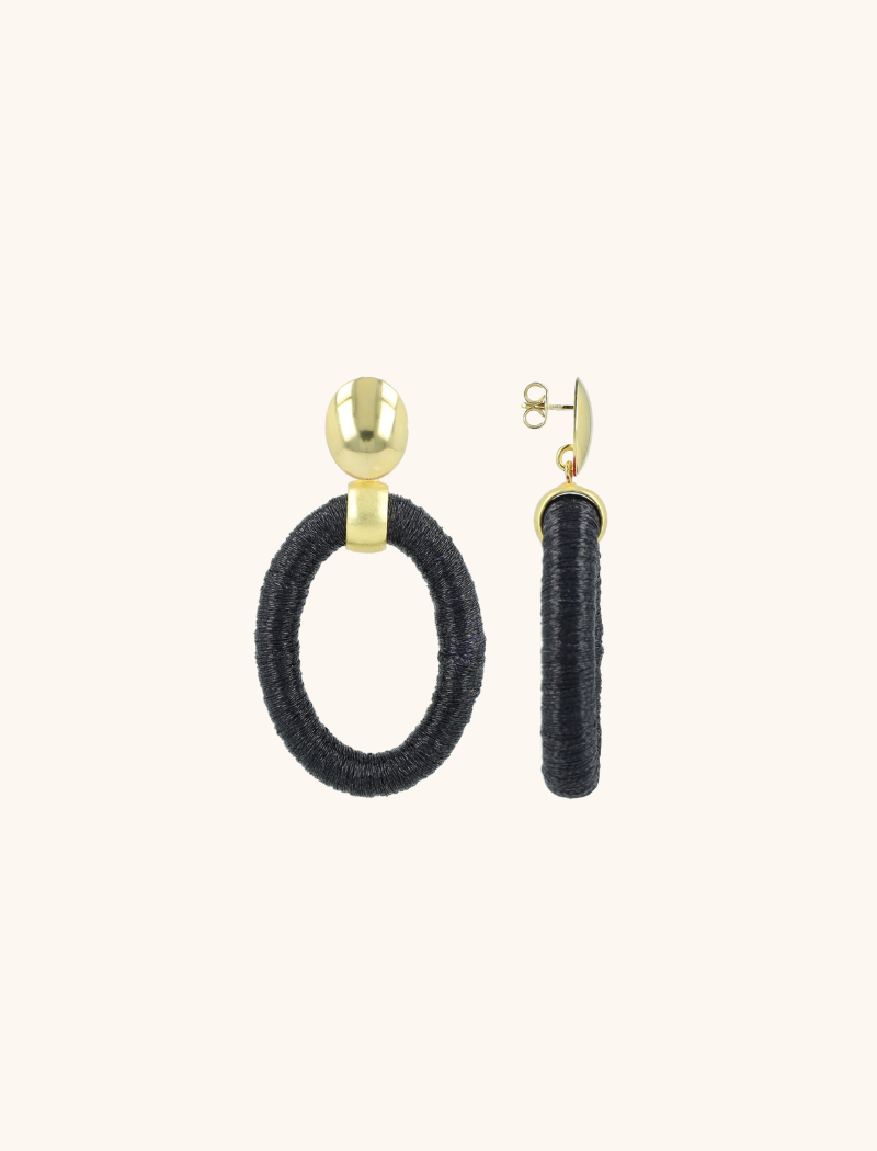 Antracite Grey Oorbellen Faye Ovaal Slott-theme.productDescriptionPage.SEO.byTheBrand