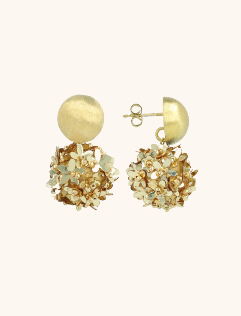 Gouden Sequin Oorbellen Daisy Flower Globe Mlott-theme.productDescriptionPage.SEO.byTheBrand