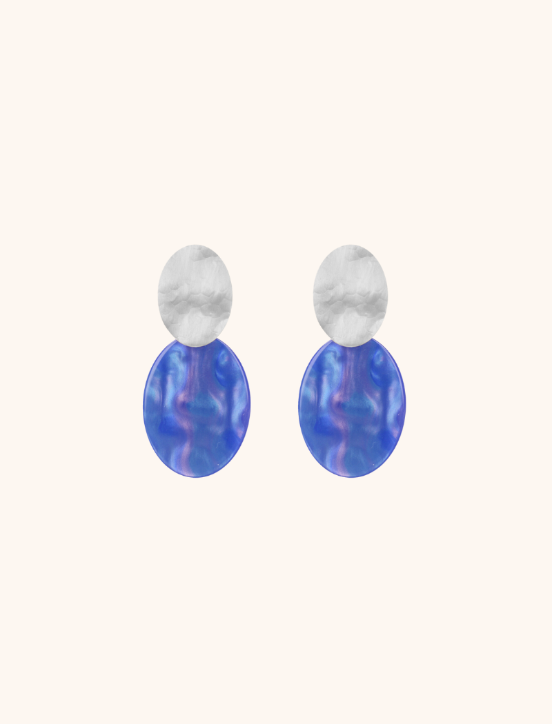 Resin Closed Oval S Milky Jeans Blue oorbellenlott-theme.productDescriptionPage.SEO.byTheBrand