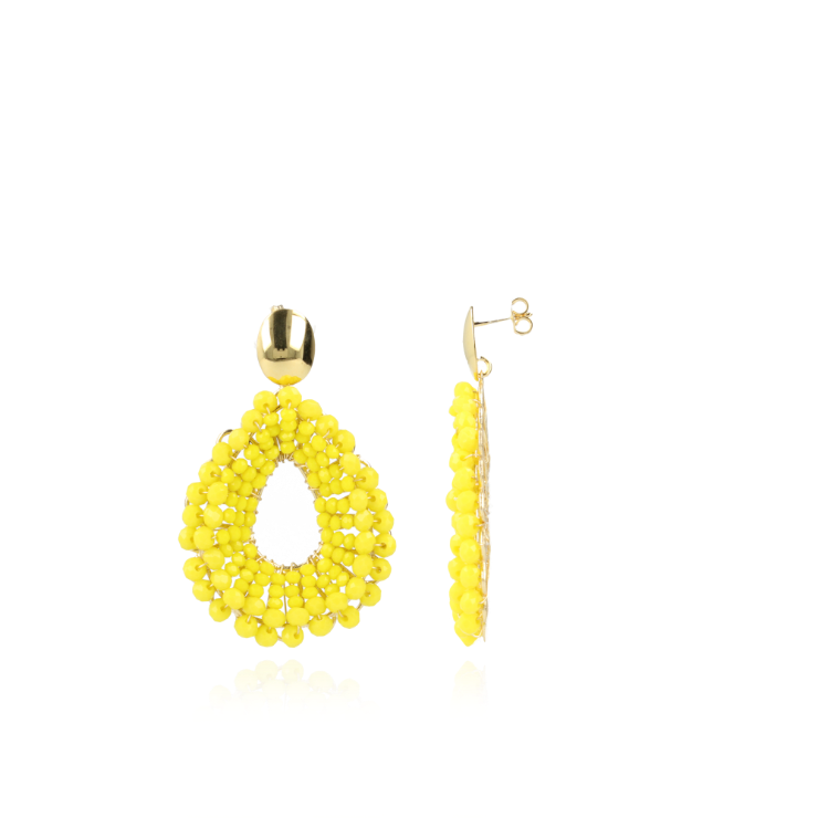 Gele oorbellen Babs Open Drop 