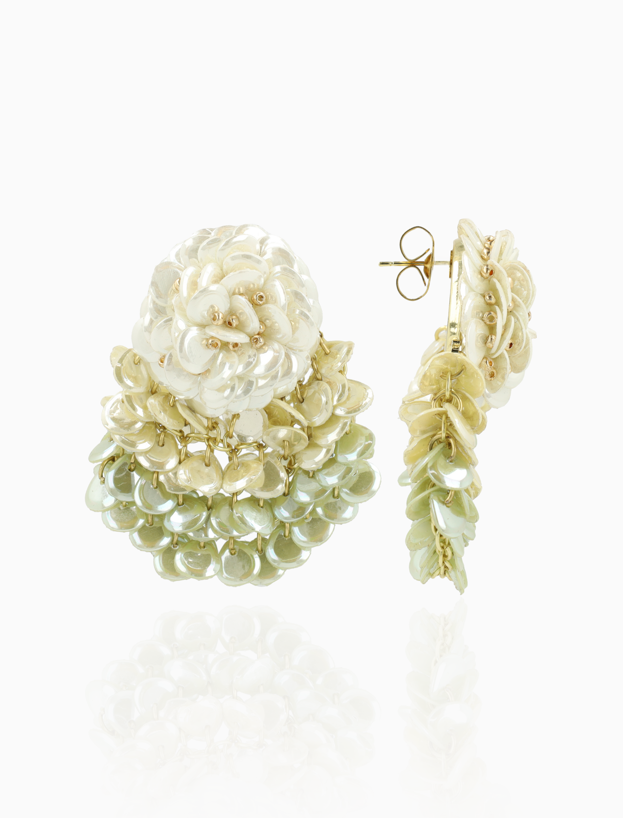 Pearl Pistache Ohrringe Melody Fan Shaped Flower L
