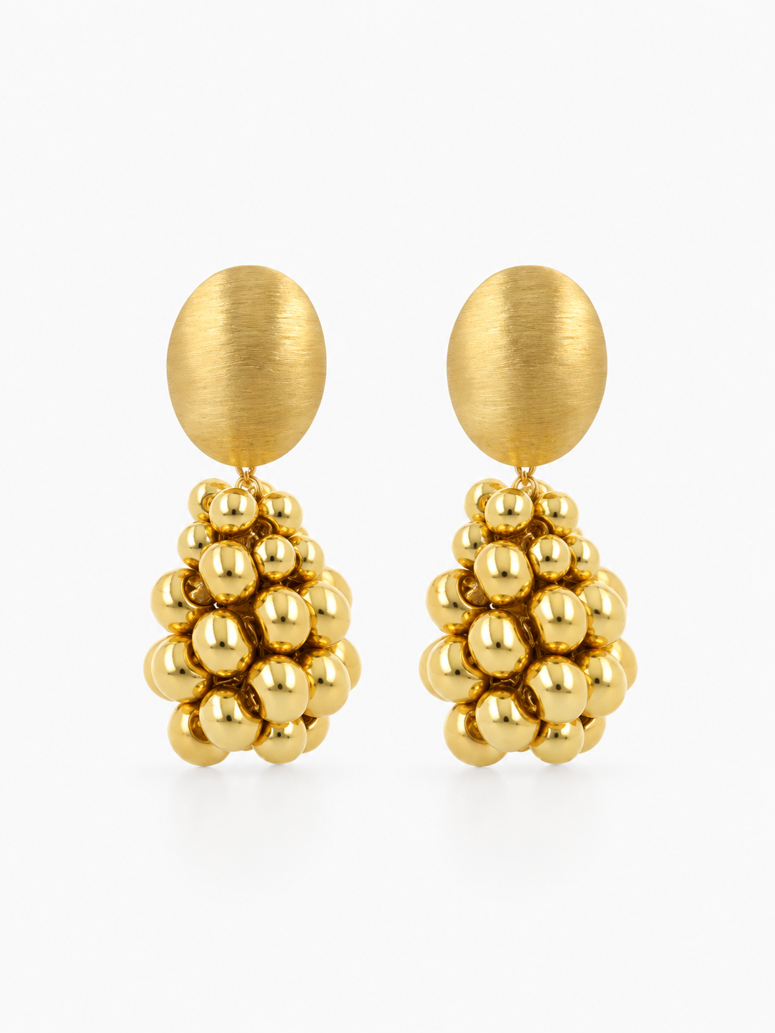 Calista – Cone Irregular Beaded Oorbellen M – Goud