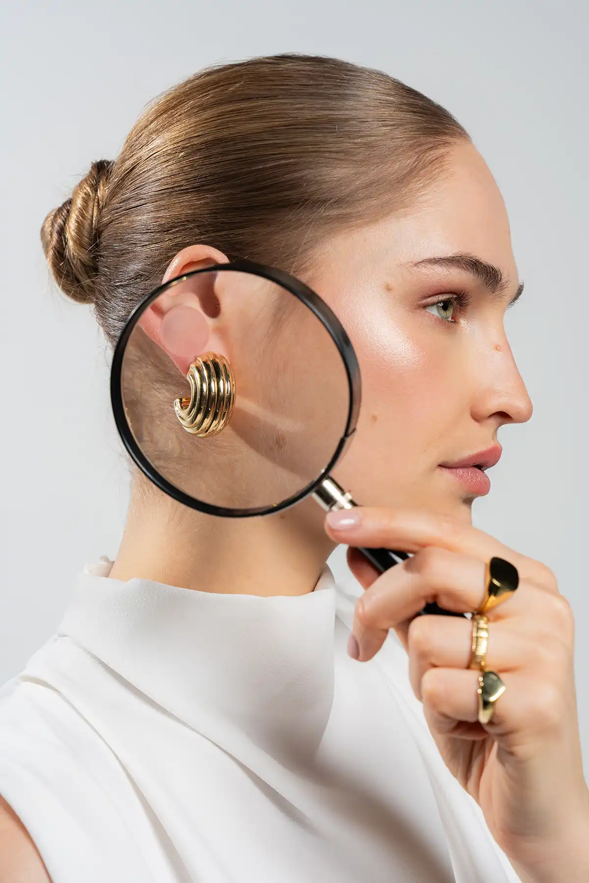 Classic oorbellen bold striped M