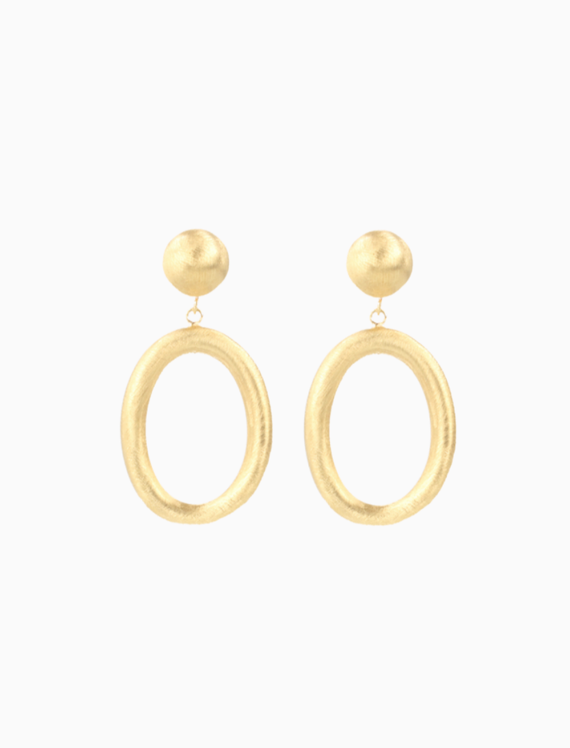 Classic oorbellen Hoop Ovaal Brushed