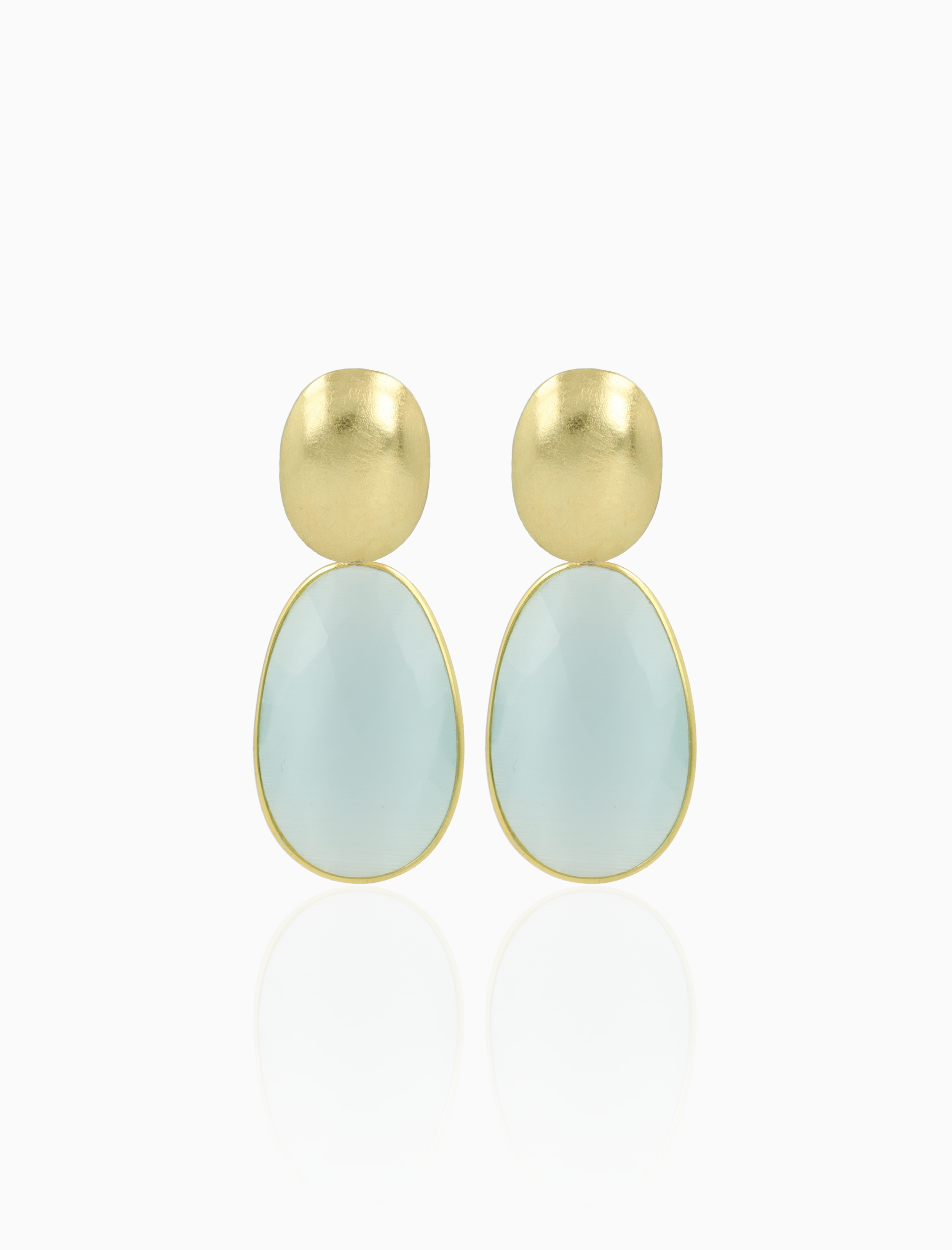 Light Aqua Ohrringe Doris Framed Oval