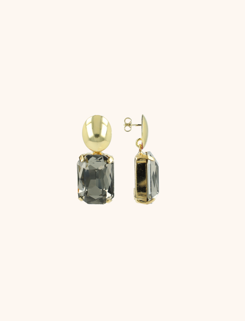 Schwarzer Diamant Ohrringe Denise Rechteck M