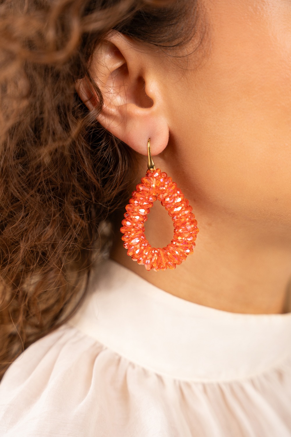 Orange earrings Anne Drop L marquis lion