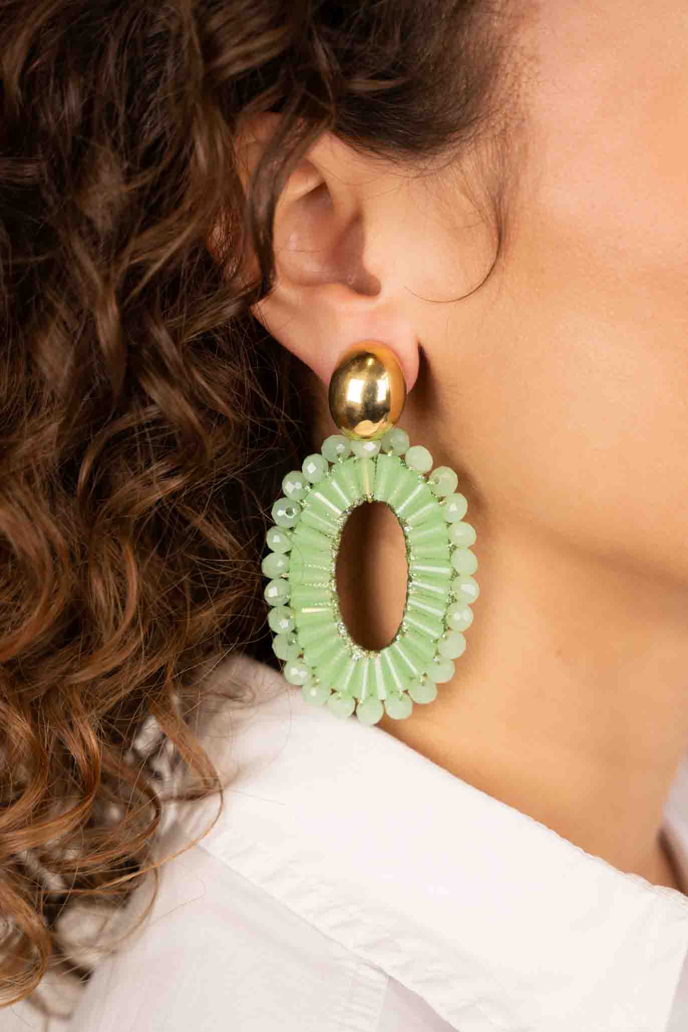 Lime Earrings Ann-Mary Oval Double