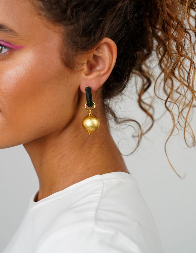 Groene Oorbellen Lulu Creool XS Bal