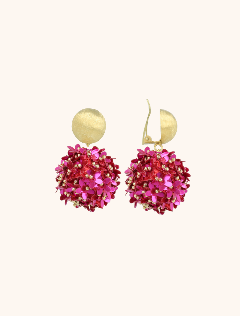Fuchsia Earrings Daisy Globe M Flower Clip
