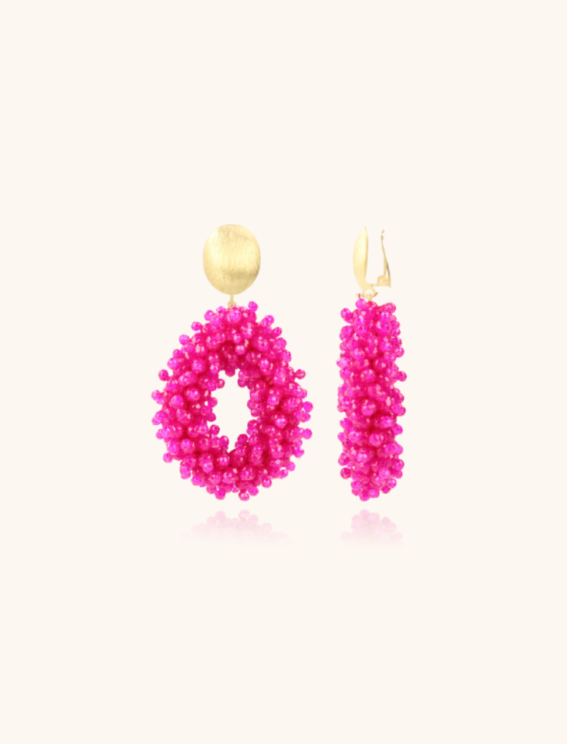 Fuchsia Oorbellen Clip Louise Glassberry Druppel L Double Stones Tonallott-theme.productDescriptionPage.SEO.byTheBrand