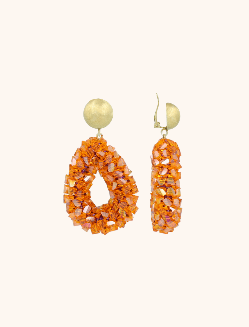 Orange Ohrringe Marieke Drop S Raw Clip  
