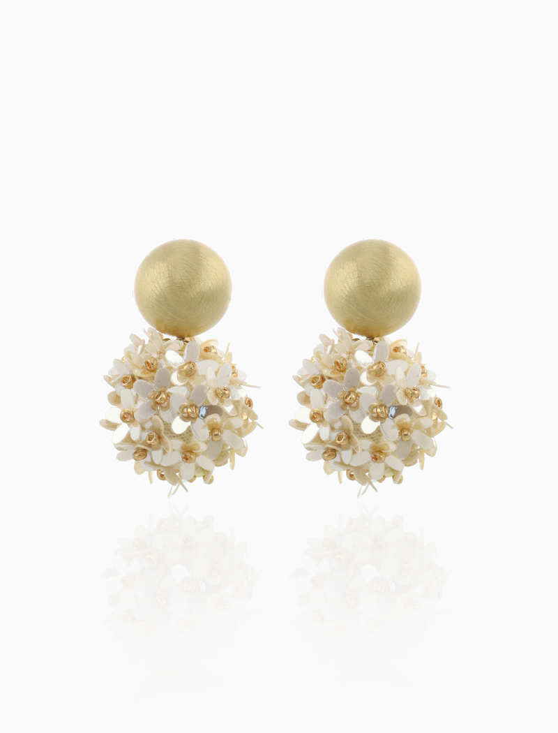 Beige Gold Ohrringe Daisy Globe M Flower