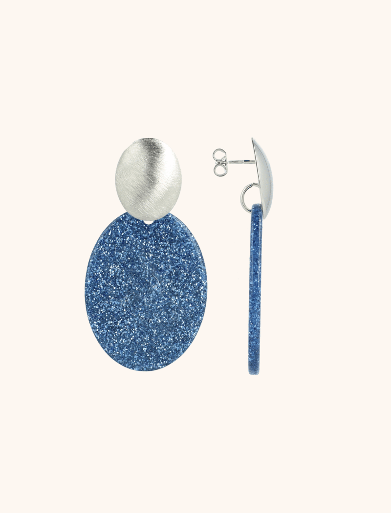 Blauwe Glitter Oorbellen Celia Ovaal Slott-theme.productDescriptionPage.SEO.byTheBrand