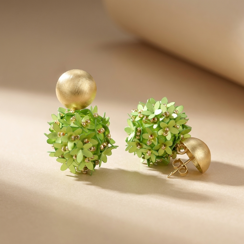 Yellow/Lavender/Mint Oorbellen Daisy Flower Globe M