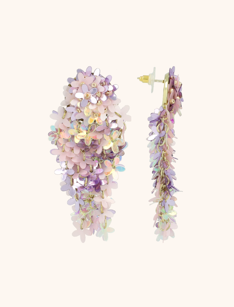 Lila Mix Ohrringe Leila Sequin Bunch of Flowers  