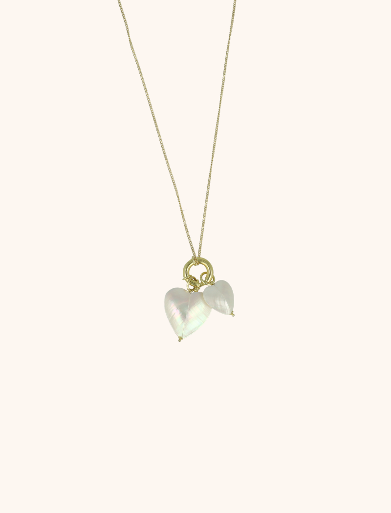 2 Pearl Hearts Necklace