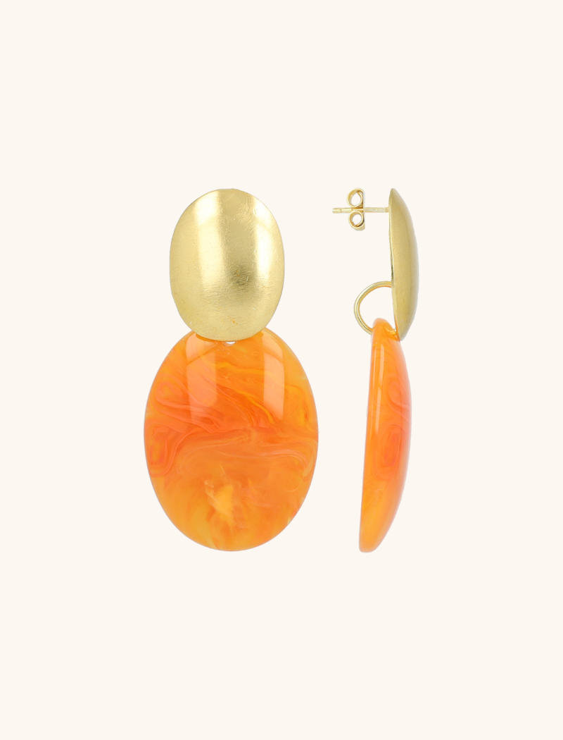 Orange Ohrringe Sirius Closed Bugle Oval S  
