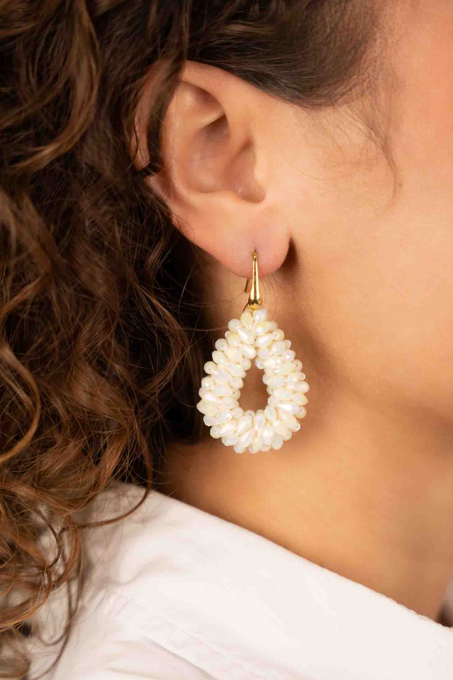 Ivory Earrings Anne Teardrop S Marquis