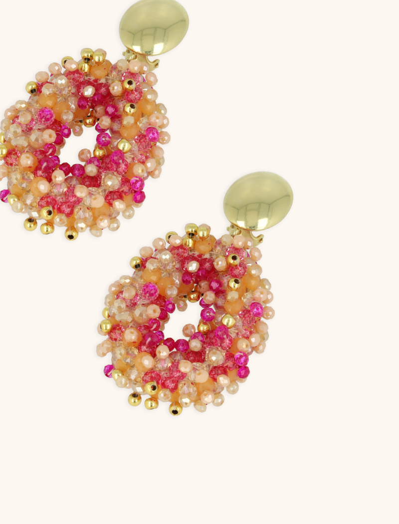 Fuchsia Tangerine Oorbellen Katie Double Stones Ovaal Mlott-theme.productDescriptionPage.SEO.byTheBrand