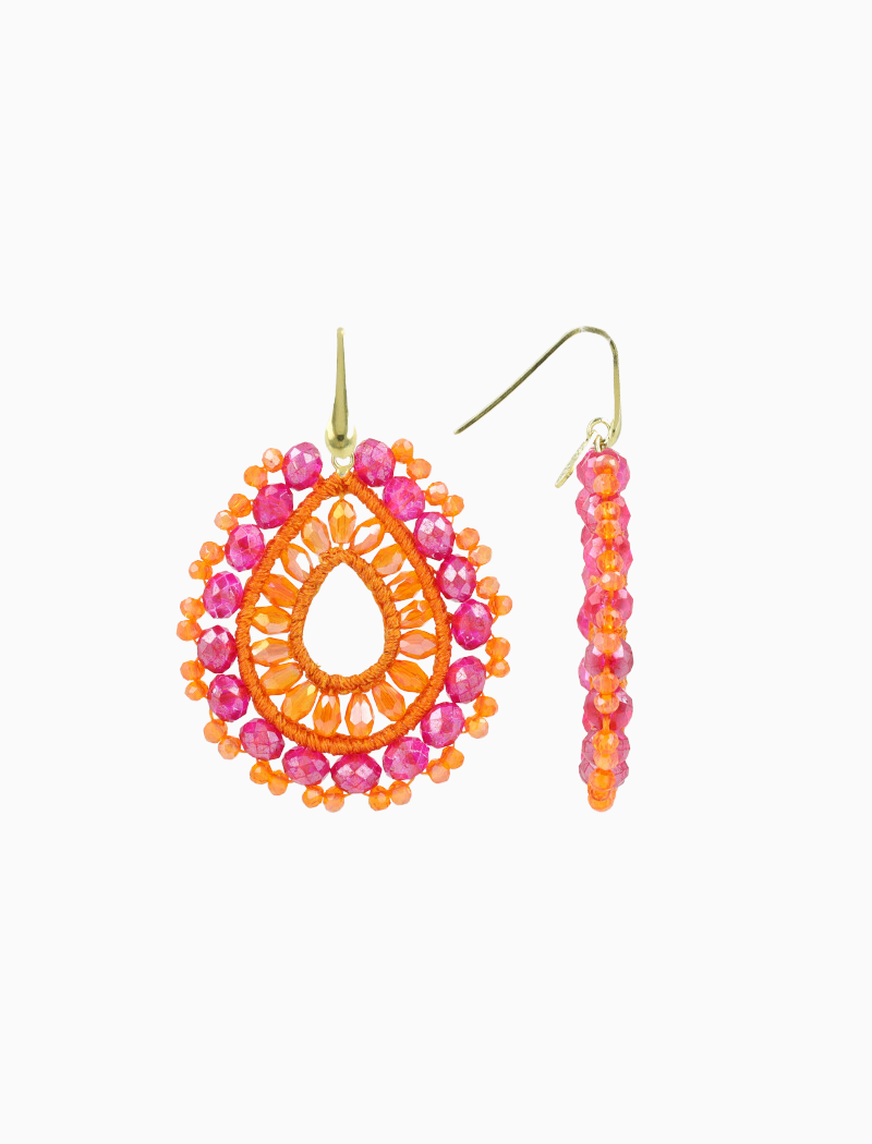 Oranje Fuchsia oorbellen Vos druppel S