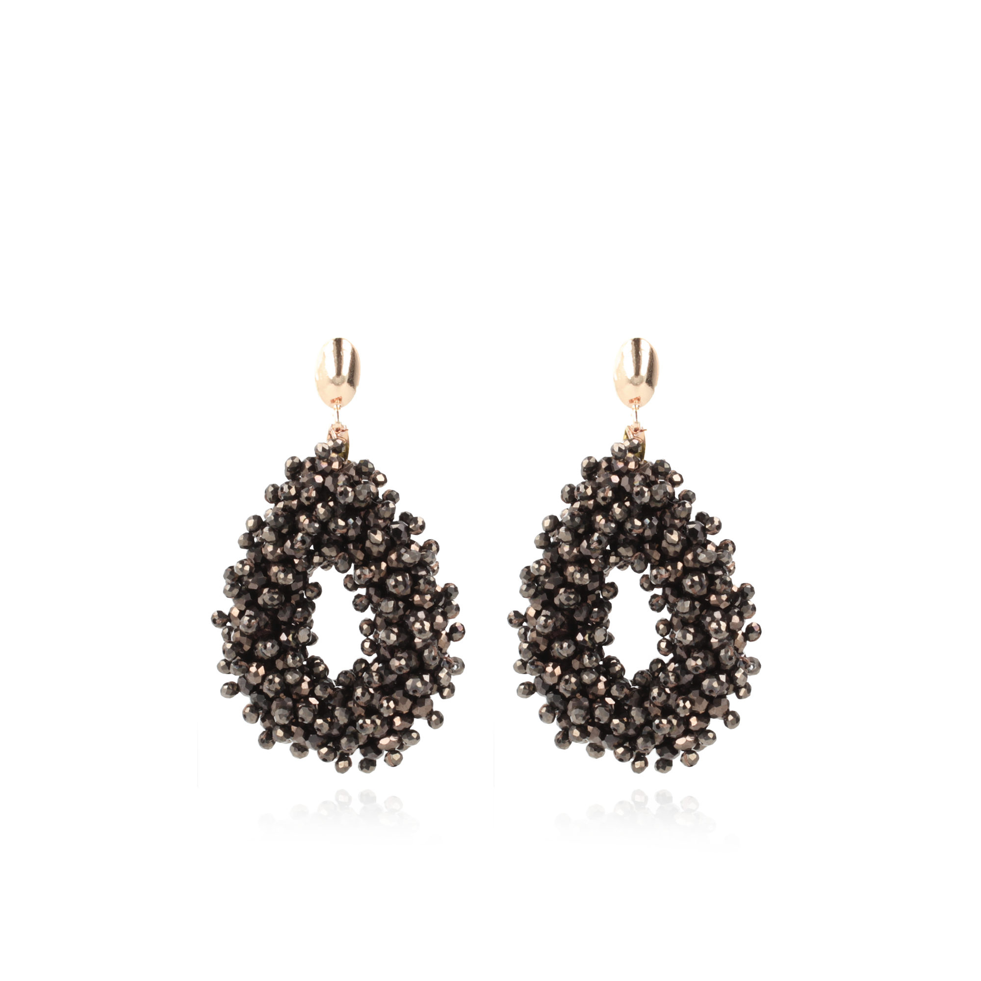 Metallic Bruine Oorbellen Louise Double Stones Drop L lott-theme.productDescriptionPage.SEO.byTheBrand