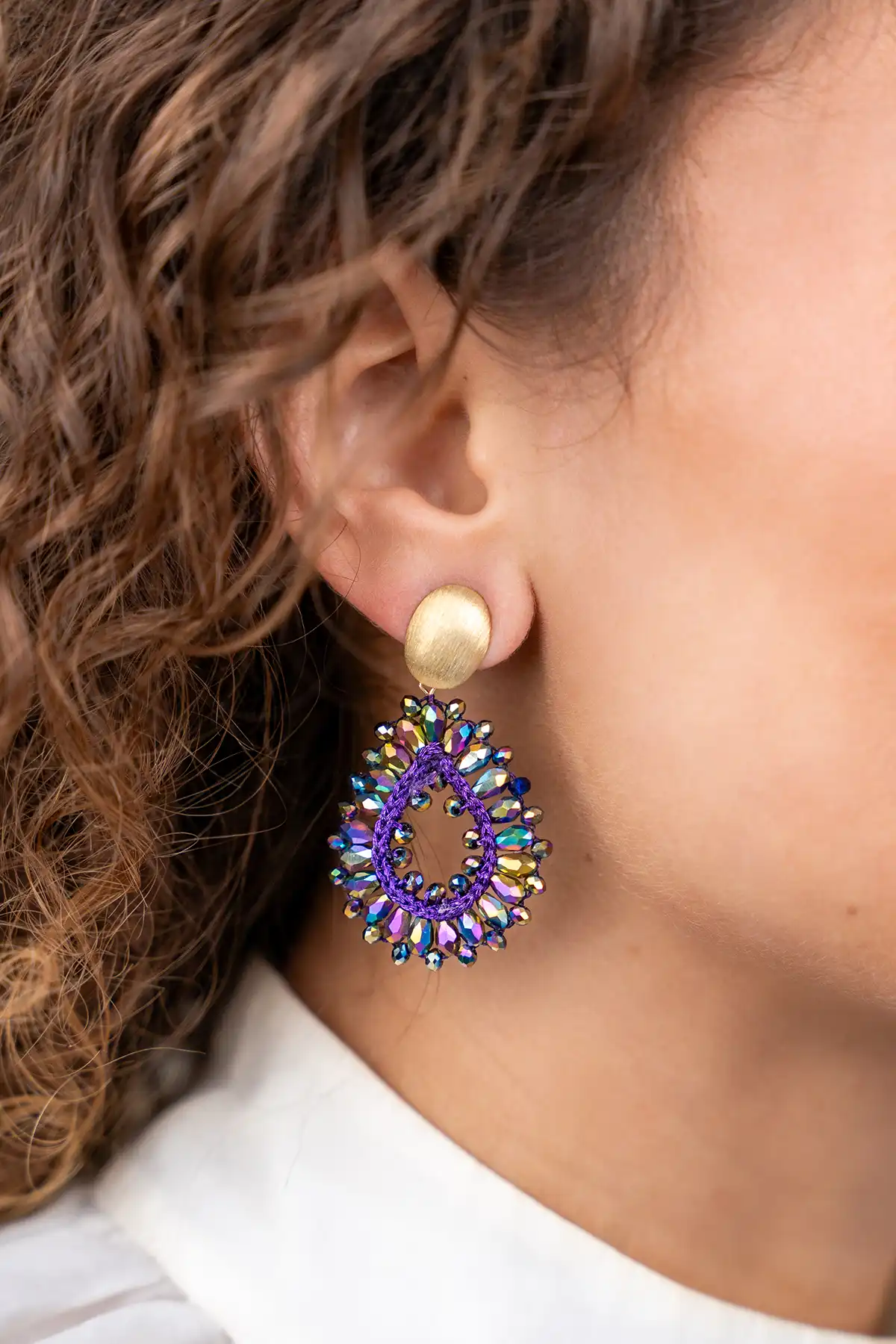 Disco Purple Oorbellen Robin